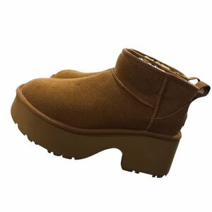 UGG Suede Platform Ankle Boot in Camel